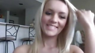 So sexy blonde girlfriend make awesome webcam stripping fun