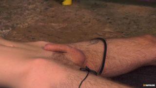 Skinny young gay Jacob Daniels bound and used by horny dom