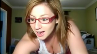 Sexy blonde babe on webcam teasing and having fun