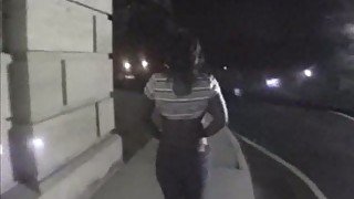 My bootyful ebony girlfriend exposes her curves on the bridge