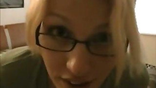 Pretty blonde shemale rides a cock after passionate oral sex