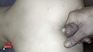 The slut allows the co worker to fuck her a little without a condom and cum on her pussy