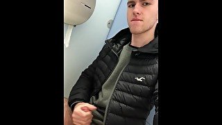 Horny Lad Jerking Off in Public Toilets