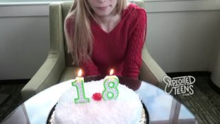 This skinny blonde turned 18 just a few days ago.