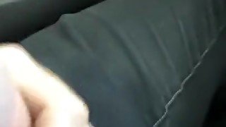 Jerking off and controlled cum in car wash