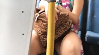 Candid hot girl feet and soles in public bus