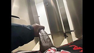 Cumshot In Womens Public Restroom (door open)