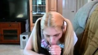 Pigtail chick suck not daddys dick for mouthcum