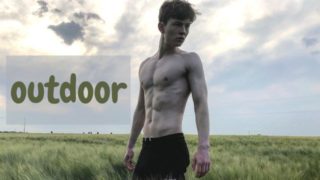 Step Son Ran Away From Home & Cute Boy JERKING OFF Outdoor in FIELD / Monster Cock / Teen boy /Uncut