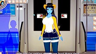 [Koikatsu Gameplay] Public sex on train with blue devil girl