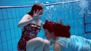 Dashka and Vesta underwater teens