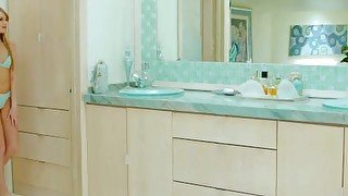 Lovely Scarlett Sage tease in the bathroom until she feels to masturbate