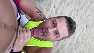 Public blowjob on a gay beach in Barcelona