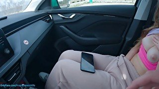 Teen masturbates on a public car park watching her porn video - ProgrammersWife