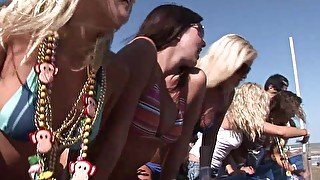 Spring Break Beach Party Girls Flashing