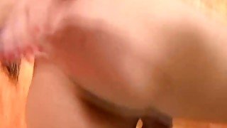 Black hair TS spreads her butt and wanks shedick in closeup