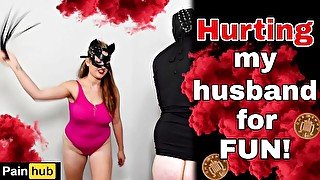 Hurting my Husband! Femdom Games Bondage Spanking Whipping Crop Cane BDSM Female Domination Milf