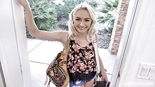 Skinny blonde amateur Zoey Monroe takes a large cock in her pussy