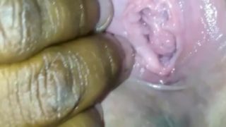 Close up of my wet fat creamy pussy 