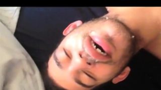 Arab Boy take the full load of daddys cum..