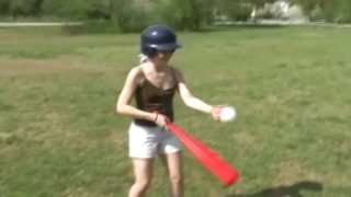 Shelby playing baseball