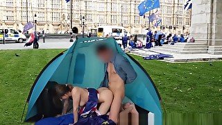 BREXIT - English teen 18+ fucked in front of the British Parliament