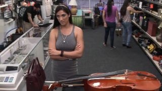 Latina lady pawns a Cello and gets boned to earn some cash