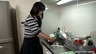 Too tired hubby falls asleep while his colleague fucks his wife Risa Kurokawa