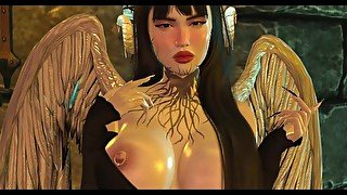 Futa Demon Showing her HUGE Cock - Second life