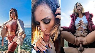 Littleangel84 - Pipe super risquée au lac leman et creampie dans la campagne Suisse