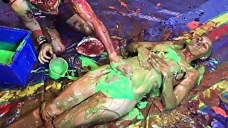 VERY Naughty Sexy Girl, playing with Custard Pies and Messy Slime (Trailer)