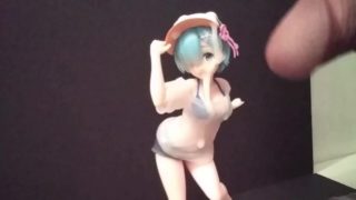 リゼロ　レムのフィギュアに射精ぶっかけオナニー