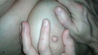 Chubby and too pale BBW of my buddy enjoys giving him a titfuck