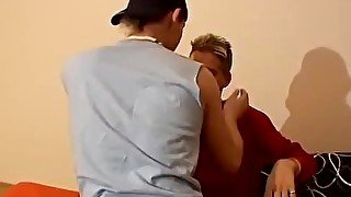 Blonde twink Michael Sipos riding raw cock after massage