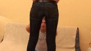 Blonde teen gets her tight ass stretched