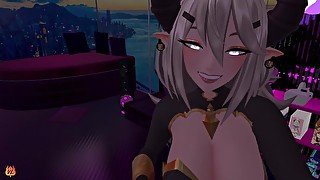 awkward shy vtuber succubus girl cums on cam (VIRTUALLLYLEWD)