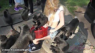 Kenzie Meets Some Monkeys, And They Love Her - ATKGirlfriends