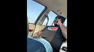 Jacking off in car