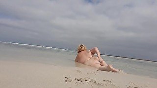 Bbw mommy exhibitionist nudist beach with ass plug