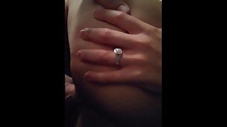 Wife spreads ass for cock