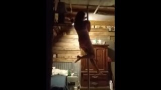 Mystie Brassi teases in naked pole dance 