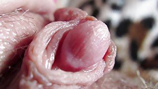 Extreme close up on my hard clit head