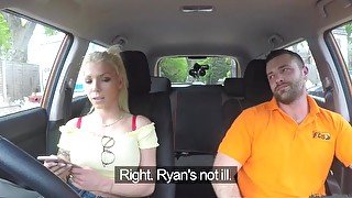 Fake Driving School Busty blonde learner fucks fake driving instructor