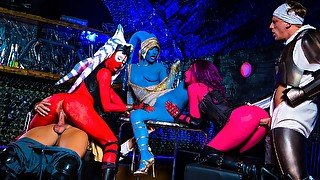Bitches play naughty games when sharing dick in sexual perversions