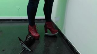 Red boots  heels crush