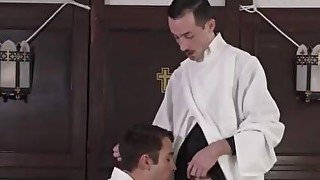 Twink sucks off naughty priest