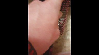 Hairbrush anal masturbation in bathroom