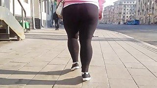 Fat ass in black pants