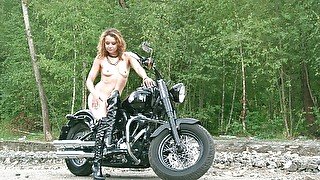 Classy babe photo shoot on the chopper