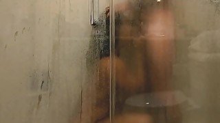 Hot MILF gives sloppy morning head and gets rough fucked in steamy shower